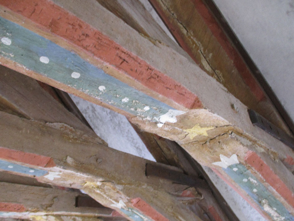 painted roof beams